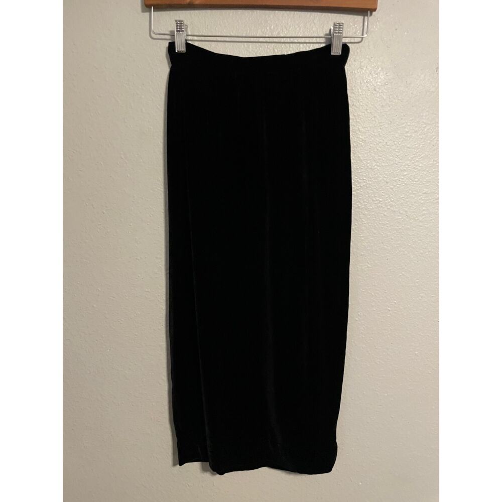 Vintage Jessica McClintock Womens Maxi Skirt XS Black Velvet Witchy Neutral 90s